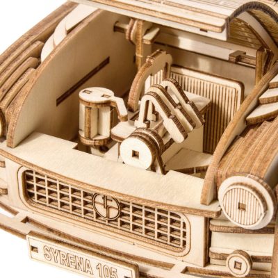 Little Story Drewniane Puzzle 3D FSO Syrena 105 - Licencjonowany Model Kultowej Polskiej Legendy - obrazek 2