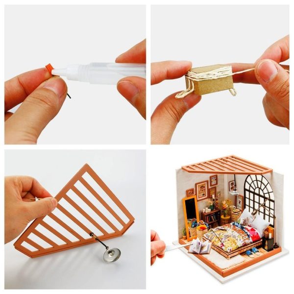 Romantyczna Sypialnia Alice LED ROBOTIME - Artystyczny Model Drewniany - obrazek 6