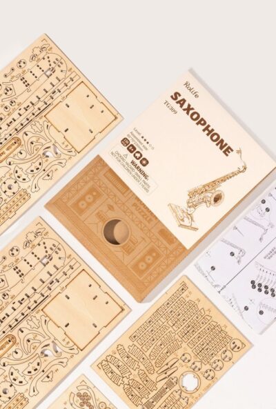 Saksofon 3D - Drewniane Puzzle DIY ROBOTIME - obrazek 3