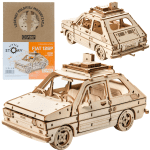 Little Story Drewniane Puzzle 3D Fiat 126p Maluch - Polski Model Kultowego Auta