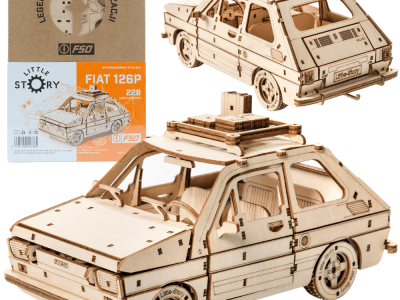 Little Story Drewniane Puzzle 3D Fiat 126p Maluch - Polski Model Kultowego Auta