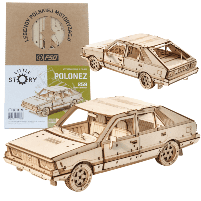 Little Story Drewniane Puzzle 3D FSO Polonez 1500 - Licencjonowany Model Polskiej Legendy