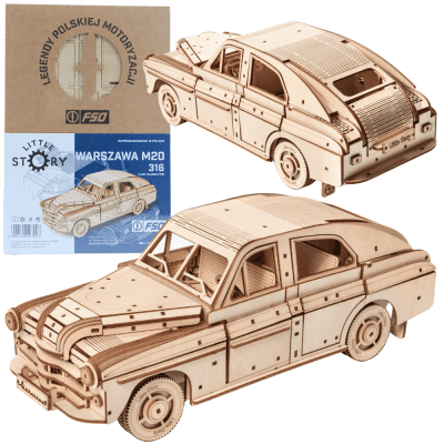 Little Story Drewniane Puzzle 3D FSO Warszawa - Licencjonowany Model Legendarnego Auta