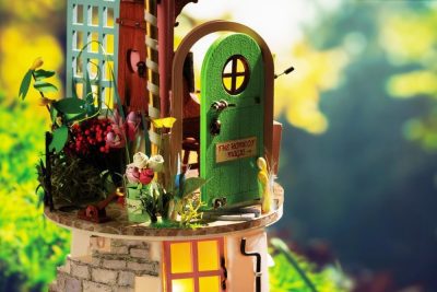 ROBOTIME Samotny Sąsiad - Miniaturowy Domek LED w Akrylowej Tubie | Kreatywny Zestaw DIY Model 3D - obrazek 5