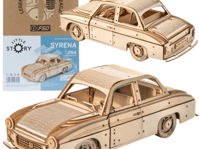 Little Story Drewniane Puzzle 3D FSO Syrena 105 - Licencjonowany Model Kultowej Polskiej Legendy