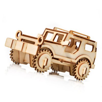 Little Story Drewniane Puzzle 3D Jeep - Model Auta Terenowego - obrazek 2