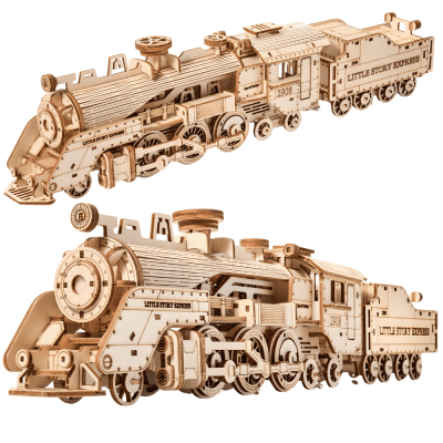 Little Story Drewniane Puzzle 3D Lokomotywa Parowa - Polski Produkt Premium