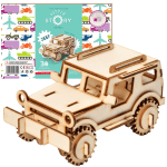 Little Story Drewniane Puzzle 3D Jeep - Model Auta Terenowego