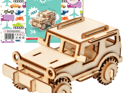Little Story Drewniane Puzzle 3D Jeep - Model Auta Terenowego