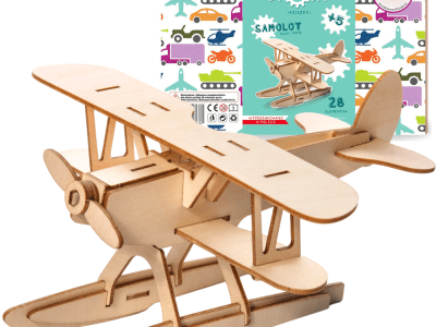 Little Story Drewniane Puzzle 3D Samolot - Model do Samodzielnego Montażu