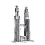 Piececool Metalowy Model 3D – Srebrne Petronas Twin Towers