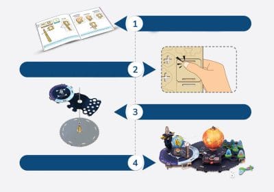 Smartivity Drewniane Mechaniczne Puzzle 3D - Kosmiczna Strzelanka - obrazek 2