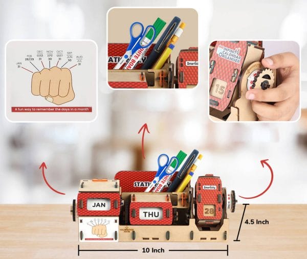 Smartivity Drewniane Mechaniczne Puzzle 3D - Kalendarz Nieskończoności - obrazek 3