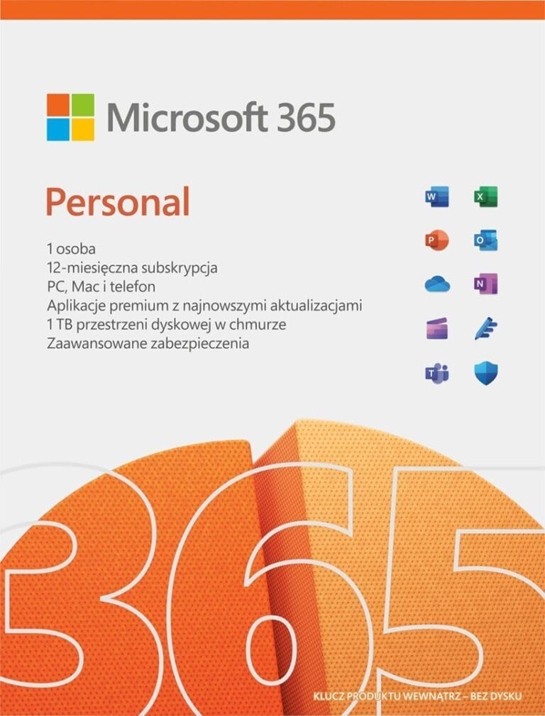 Microsoft 365 Personal – Klucz Subskrypcji (1 Rok / 1 Konto)