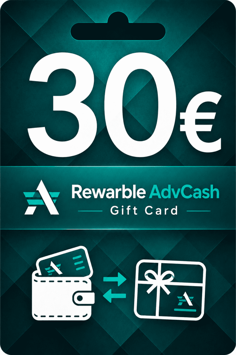 Rewarble AdvCash 30 euro Karta Prezentowa