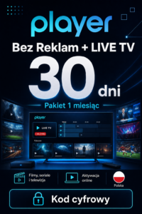 Player Bez Reklam + LIVE TV 30 Dni – Pakiet 1 Miesiąc