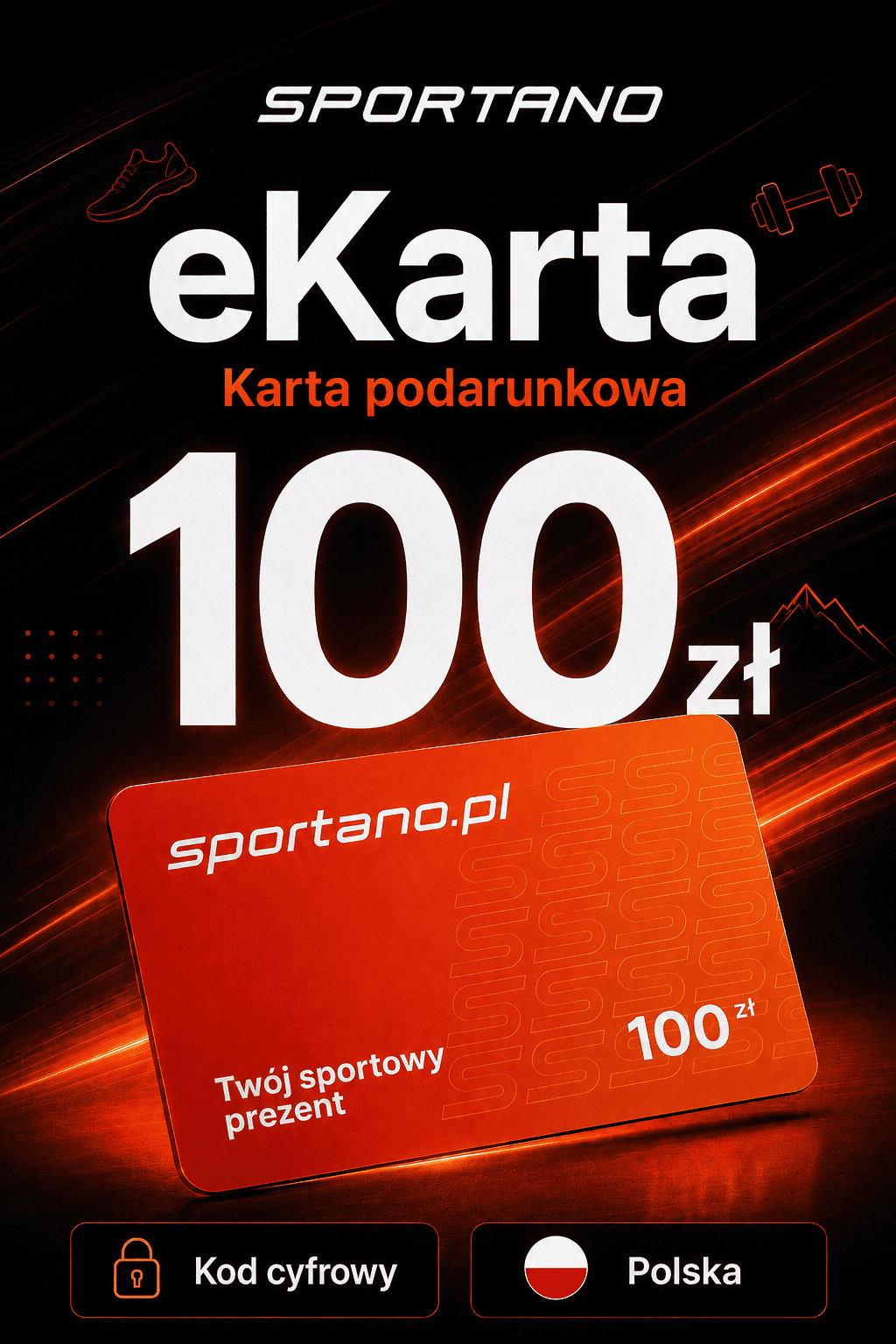 sportano 100 Sportano eKarta 100 zł – Karta Podarunkowa Kod Cyfrowy - obrazek 1