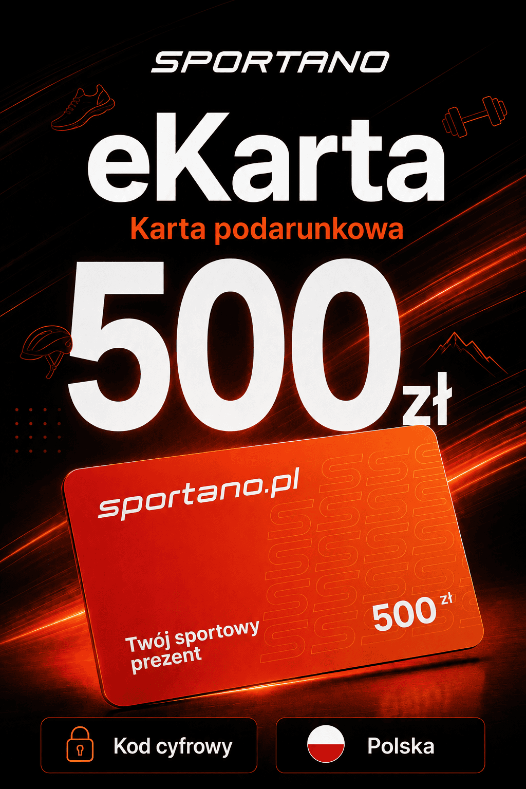 sportano 500 Sportano eKarta 500 zł – Karta Podarunkowa Kod Cyfrowy - obrazek 1