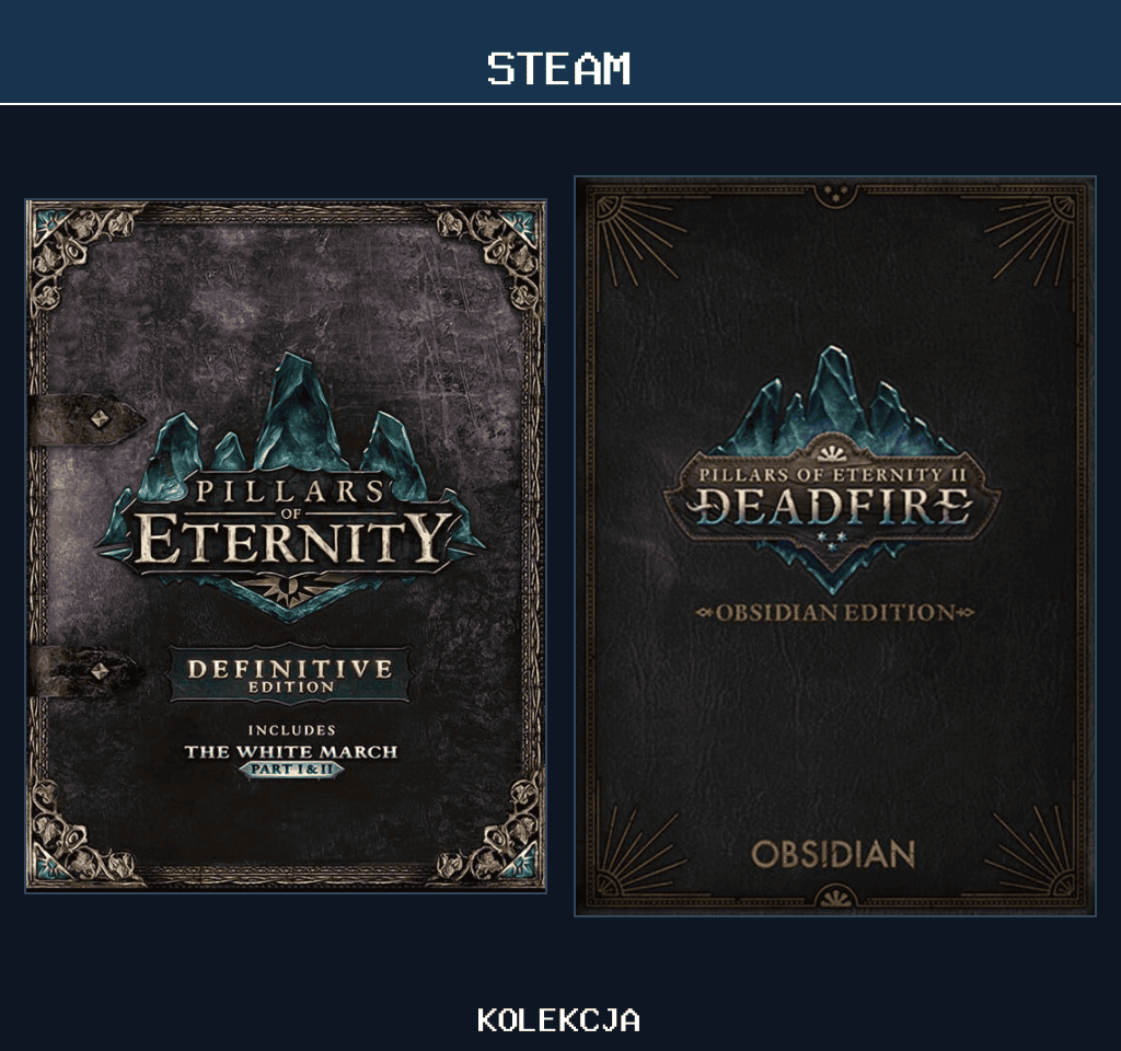 Pillars of Eternity Collection Bundle (Obsidian) PC Klucz Cyfrowy Steam – okładka pakietu Pillars of Eternity Collection Bundle (Obsidian) PC Klucz Cyfrowy Steam – pakiet